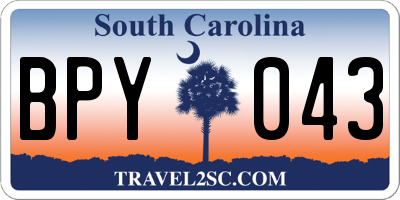 SC license plate BPY043