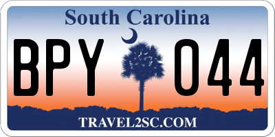 SC license plate BPY044