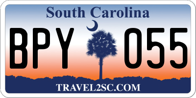 SC license plate BPY055
