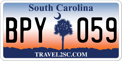 SC license plate BPY059
