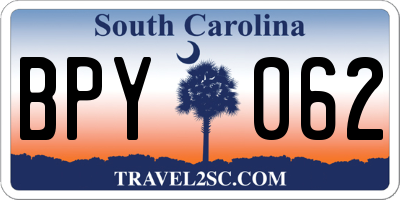 SC license plate BPY062