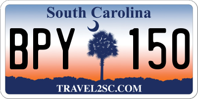 SC license plate BPY150