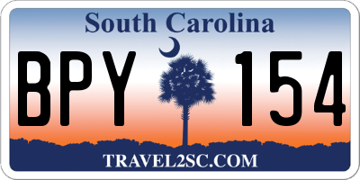 SC license plate BPY154