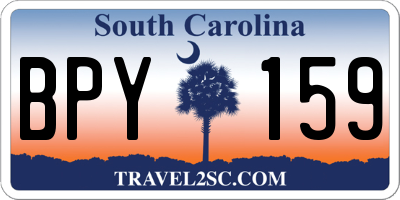 SC license plate BPY159