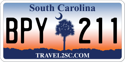 SC license plate BPY211