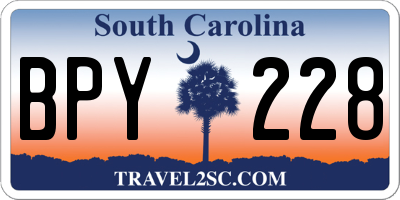 SC license plate BPY228