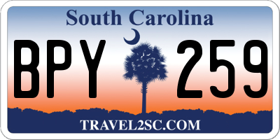 SC license plate BPY259