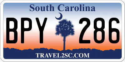 SC license plate BPY286