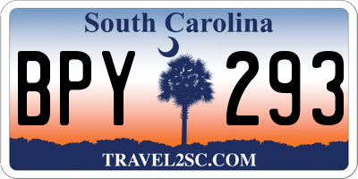 SC license plate BPY293