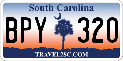 SC license plate BPY320
