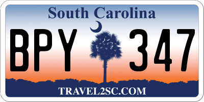 SC license plate BPY347