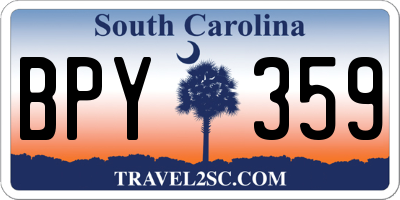 SC license plate BPY359