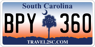 SC license plate BPY360