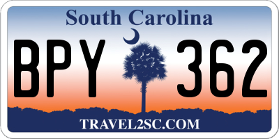 SC license plate BPY362