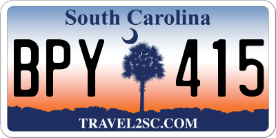 SC license plate BPY415