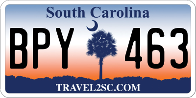 SC license plate BPY463