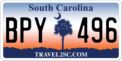 SC license plate BPY496