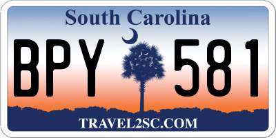 SC license plate BPY581