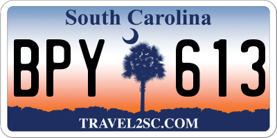 SC license plate BPY613