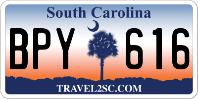 SC license plate BPY616