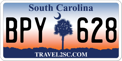 SC license plate BPY628