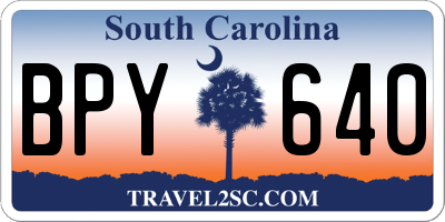 SC license plate BPY640