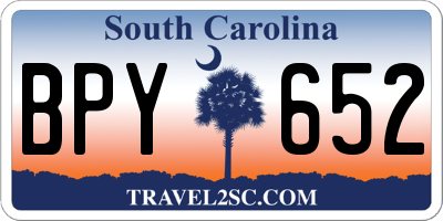 SC license plate BPY652