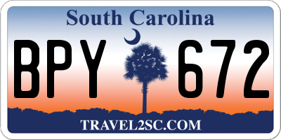 SC license plate BPY672