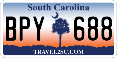 SC license plate BPY688
