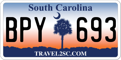 SC license plate BPY693
