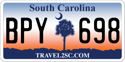SC license plate BPY698