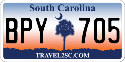 SC license plate BPY705