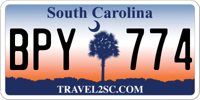 SC license plate BPY774
