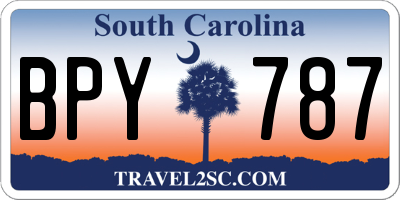 SC license plate BPY787