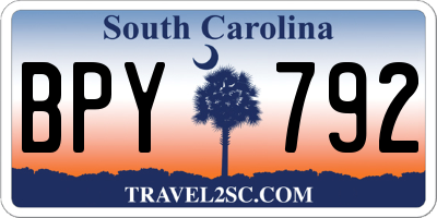 SC license plate BPY792