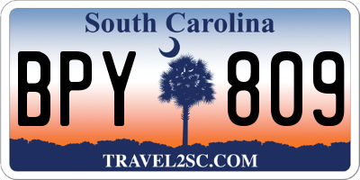 SC license plate BPY809