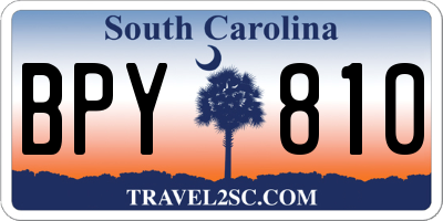 SC license plate BPY810