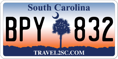 SC license plate BPY832