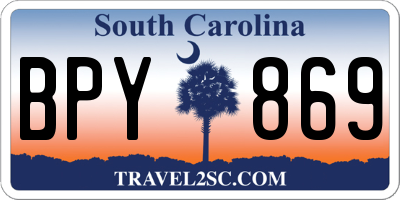 SC license plate BPY869