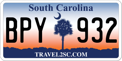 SC license plate BPY932