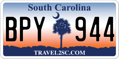SC license plate BPY944