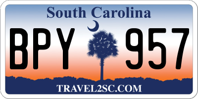 SC license plate BPY957
