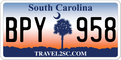 SC license plate BPY958