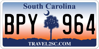 SC license plate BPY964
