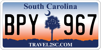 SC license plate BPY967