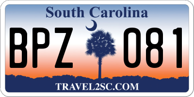 SC license plate BPZ081