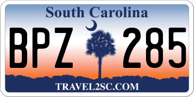 SC license plate BPZ285