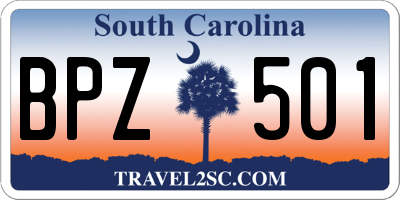 SC license plate BPZ501