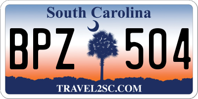 SC license plate BPZ504