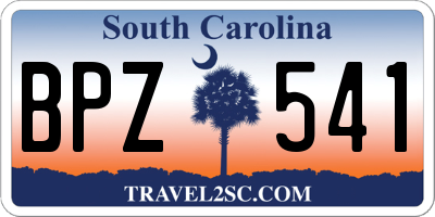 SC license plate BPZ541
